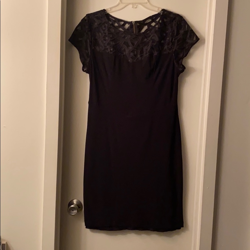 Simple black dress with sheer detail